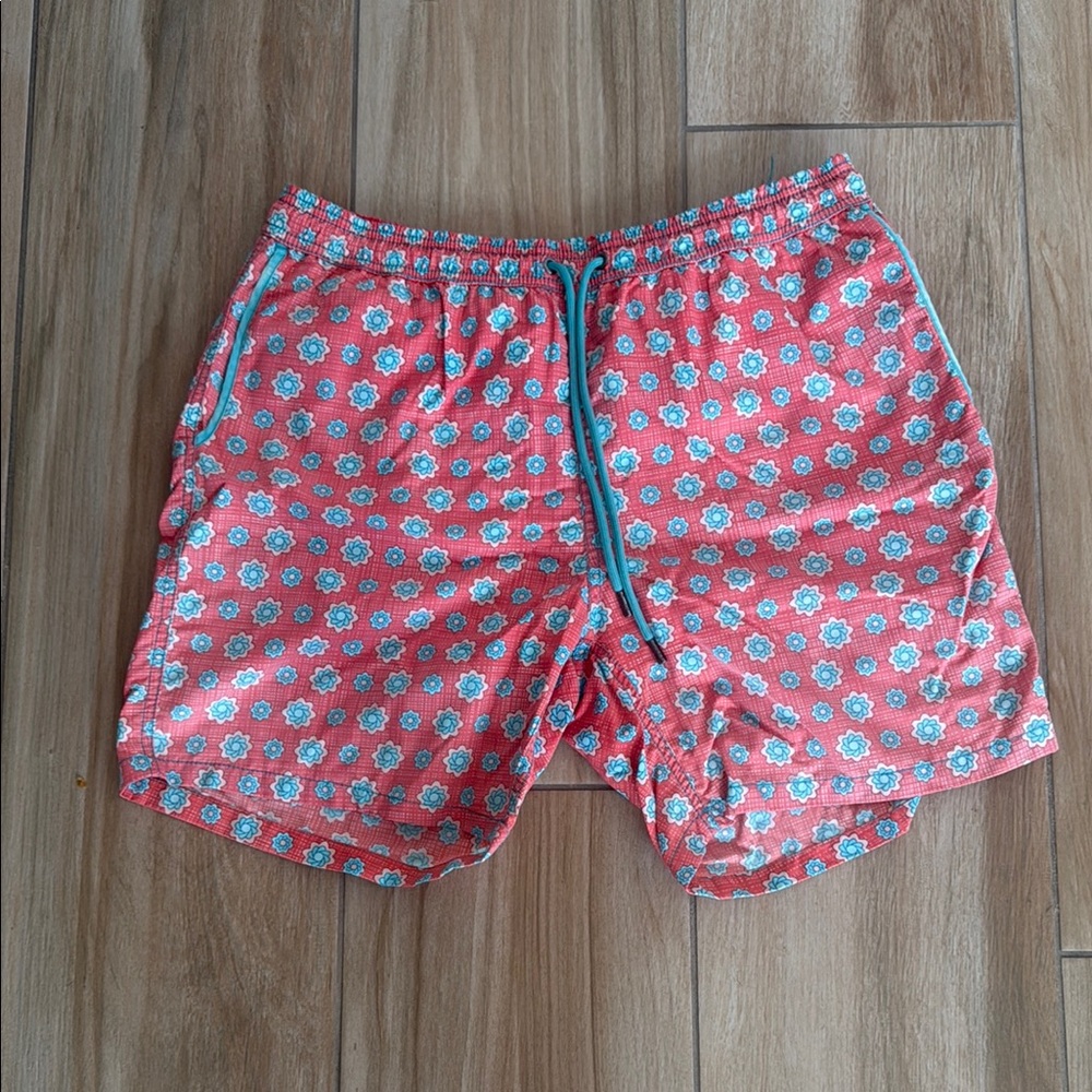 Mr.Swim Pink and Blue Swim Trunks Vibrant Geometric Design